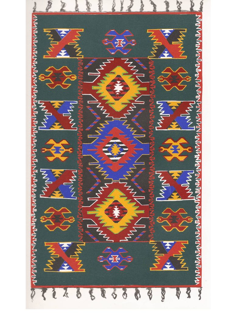 35. Carpet from Korçë with wreath design
