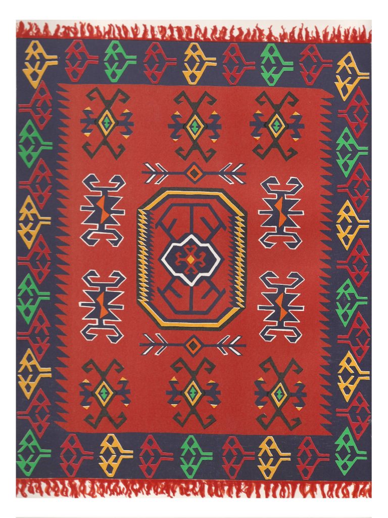 45. Korçë shaggy carpet with disk designs
