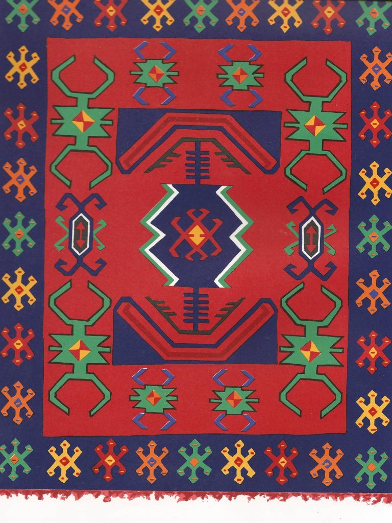 47. Korçë shaggy carpet with disk designs